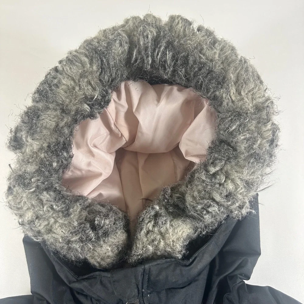 Columbia Kids Black Puffer Jacket Hooded Faux Fur Trim Size‎ 7 8
